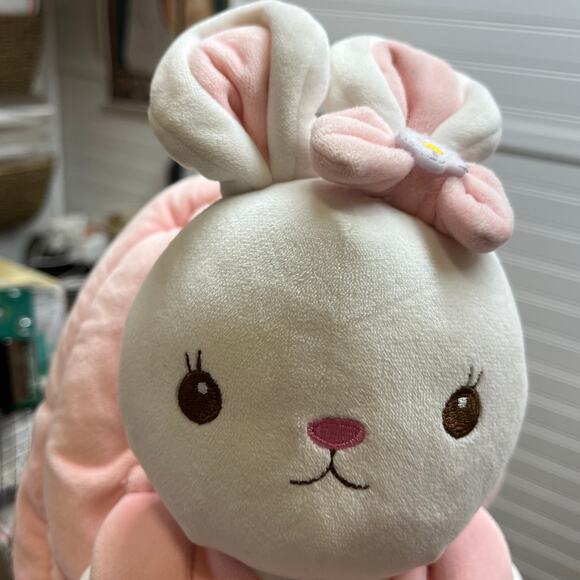 Gloveleya Toddler Stuffed Bunny Pale Pink Soft Backpack 9” - Picture 3 of 11